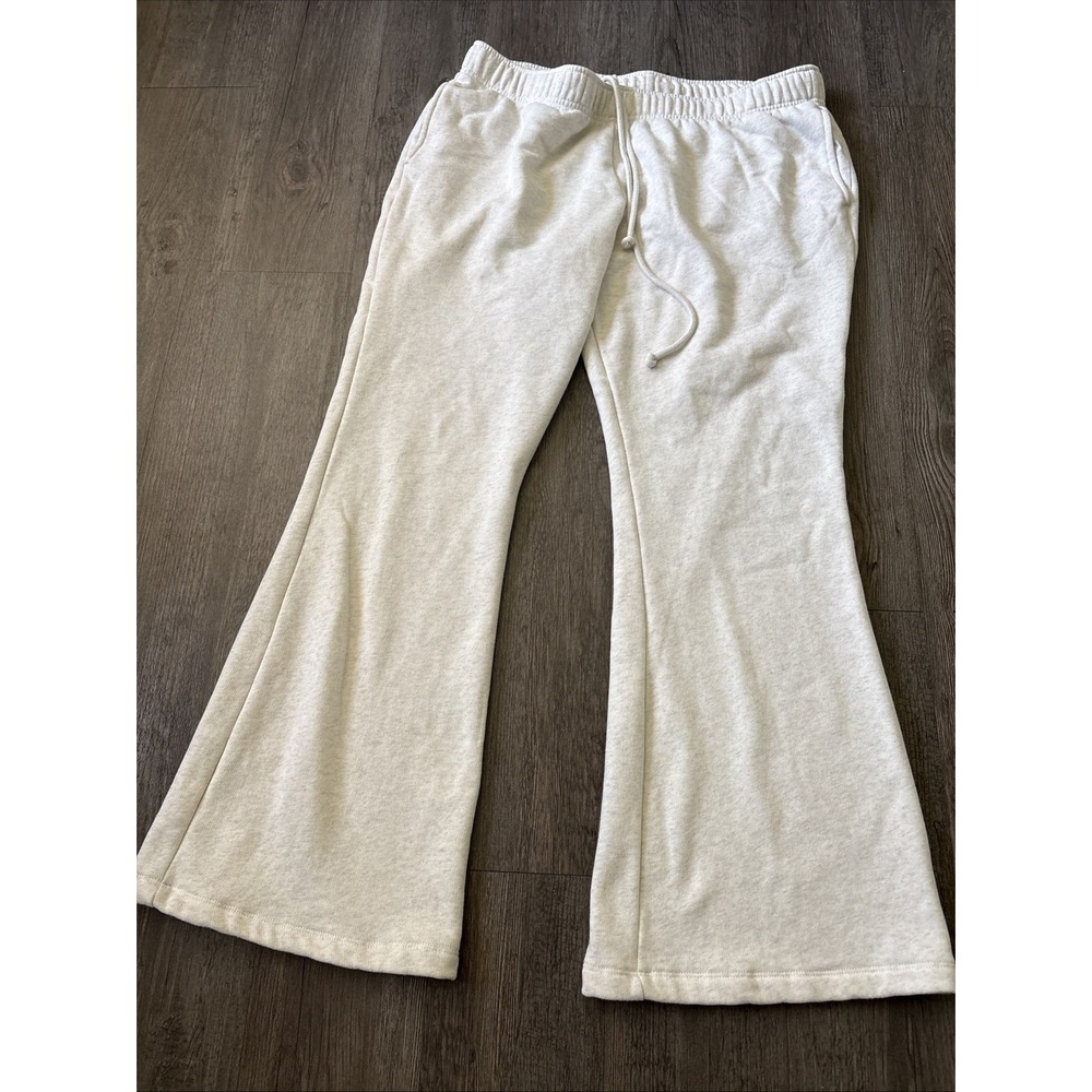 Wild Fable Cozy Wide Leg Flare Sweats Sweatpants Lounge Pants XL Gray White